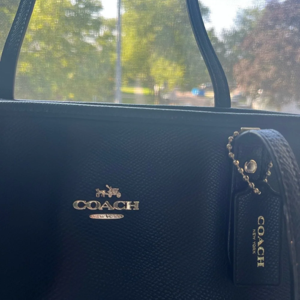 Coach Black Pebbled Leather Tote - Picture 2 of 15